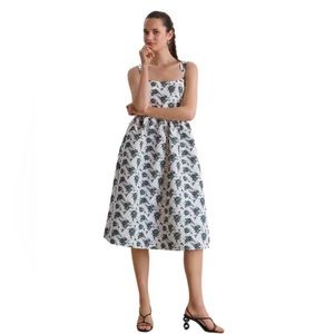 Sachin & Babi Blaine Taffeta Square-Neck Midi Dress - Women’s Size 4 - New